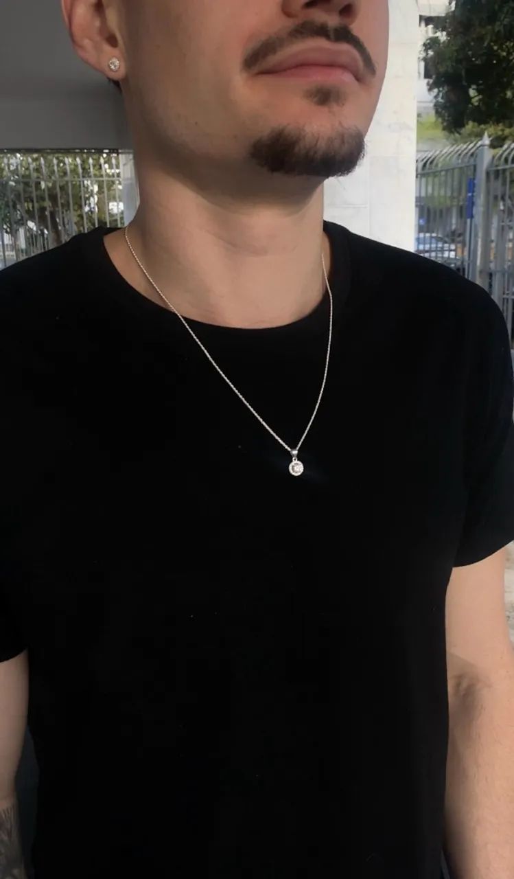 Colar de Prata Legítima Cordão Baiano Cristal Lapidado 50cm na PROMOÇÃO + FRETE GRÁTIS!! - Foto 2