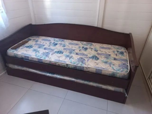 Cama Solteiro com Cama Auxiliar 2 colchões novos R$ 250 - Foto 3