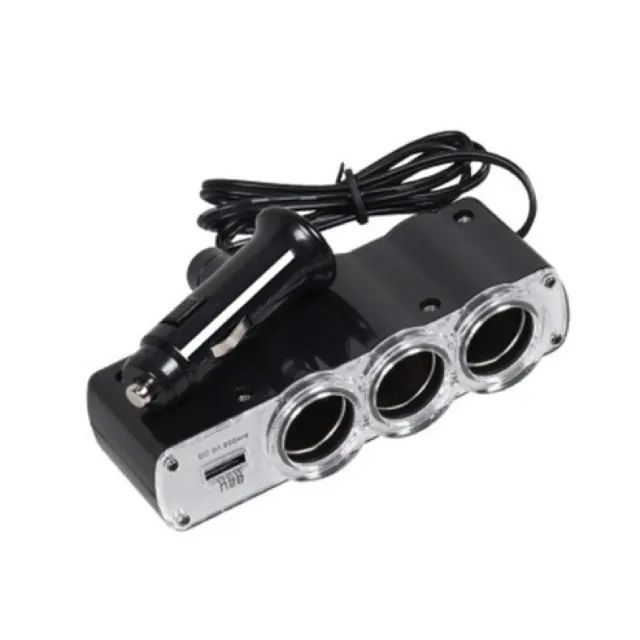 Promoção Extensão Tripla Para Tomada Veicular 12v C/ Usb Gps Celular - Foto 3