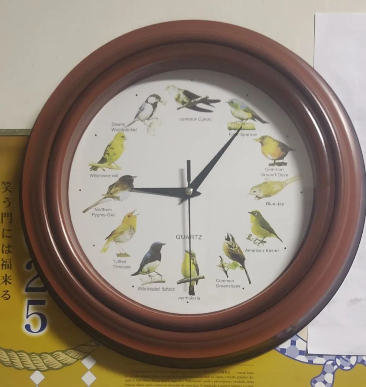 Relógio canto dos pássaros