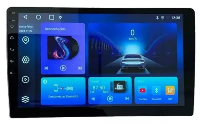Multimidia Android 4Gb/64Gb Octacore Carplay Sem Fio Gps Tela 9 Polegadas Carro Painel - Foto 4