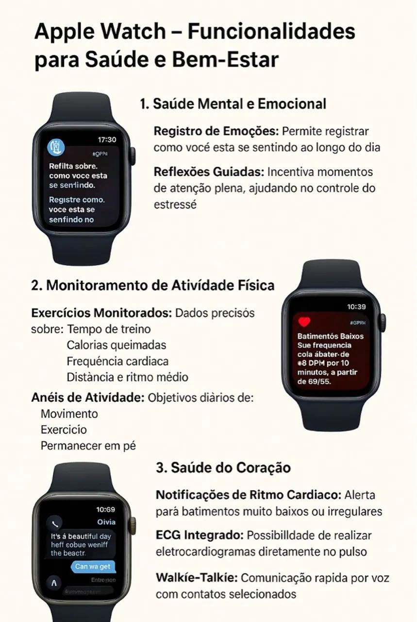 Apple Watch Série 8 - 45mm Alumínio - Seminovo preto - Foto 3