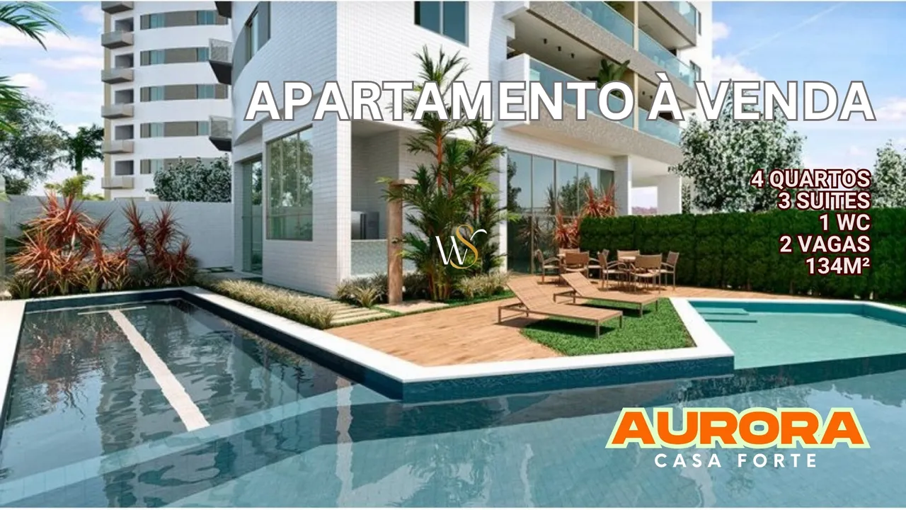 APARTAMENTO Á VENDA NO AURORA CASA FORTE no Poço-Recife/PE | 4 quartos | 3 suites | 1 wc |