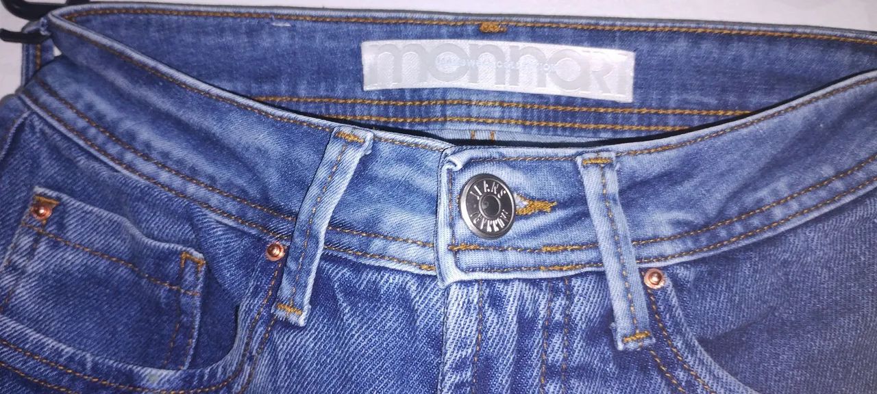Calça Jeans feminina  MON , Azul indigo  - Foto 3
