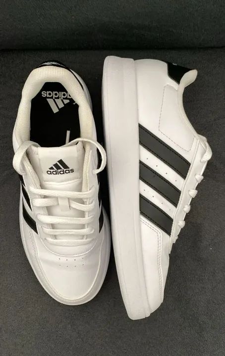 Tênis Adidas Breaknet - Branco+Preto - Foto 2