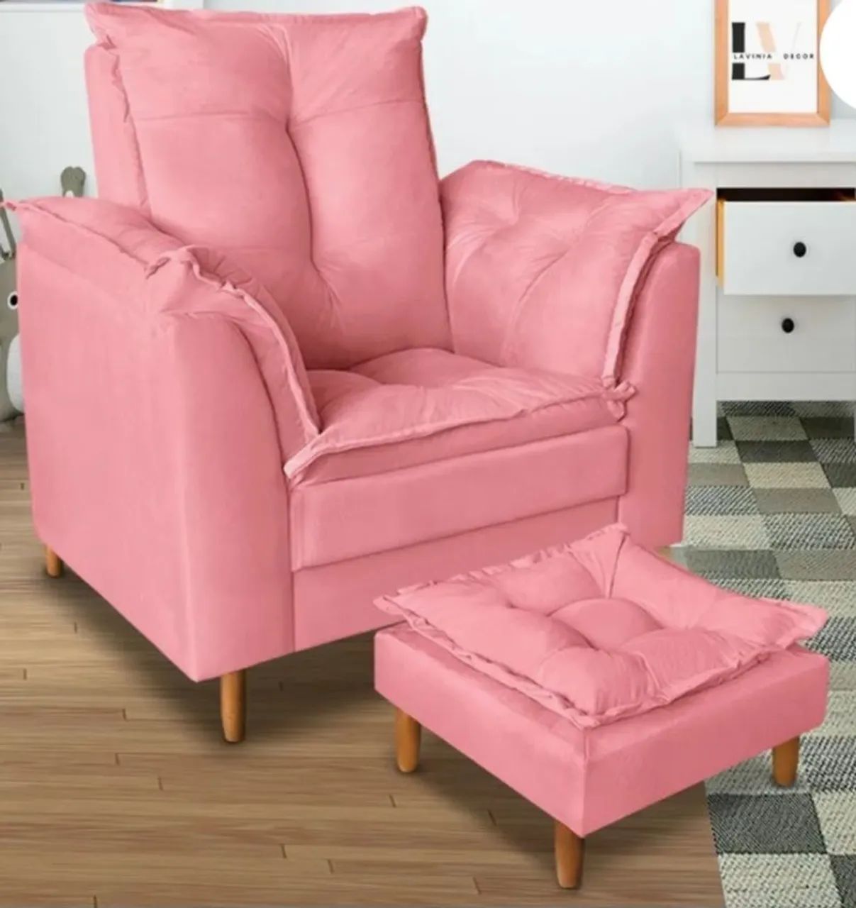 Poltrona (rosa) tb para amamentação