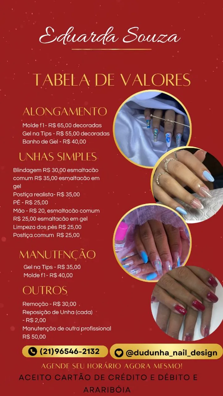 Oferece meus serviços de nail design