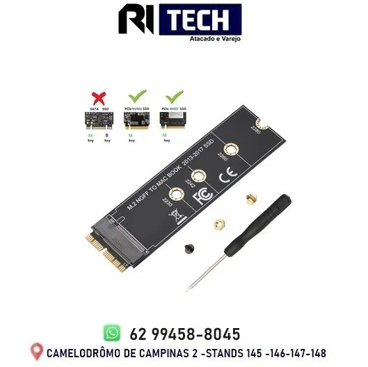 Conversor Adaptador Ssd Nvme M.2 para Apple MacBook 2013 a 2017