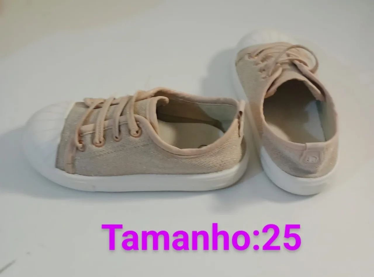 Tênis Infantil Bege Tamanho 25