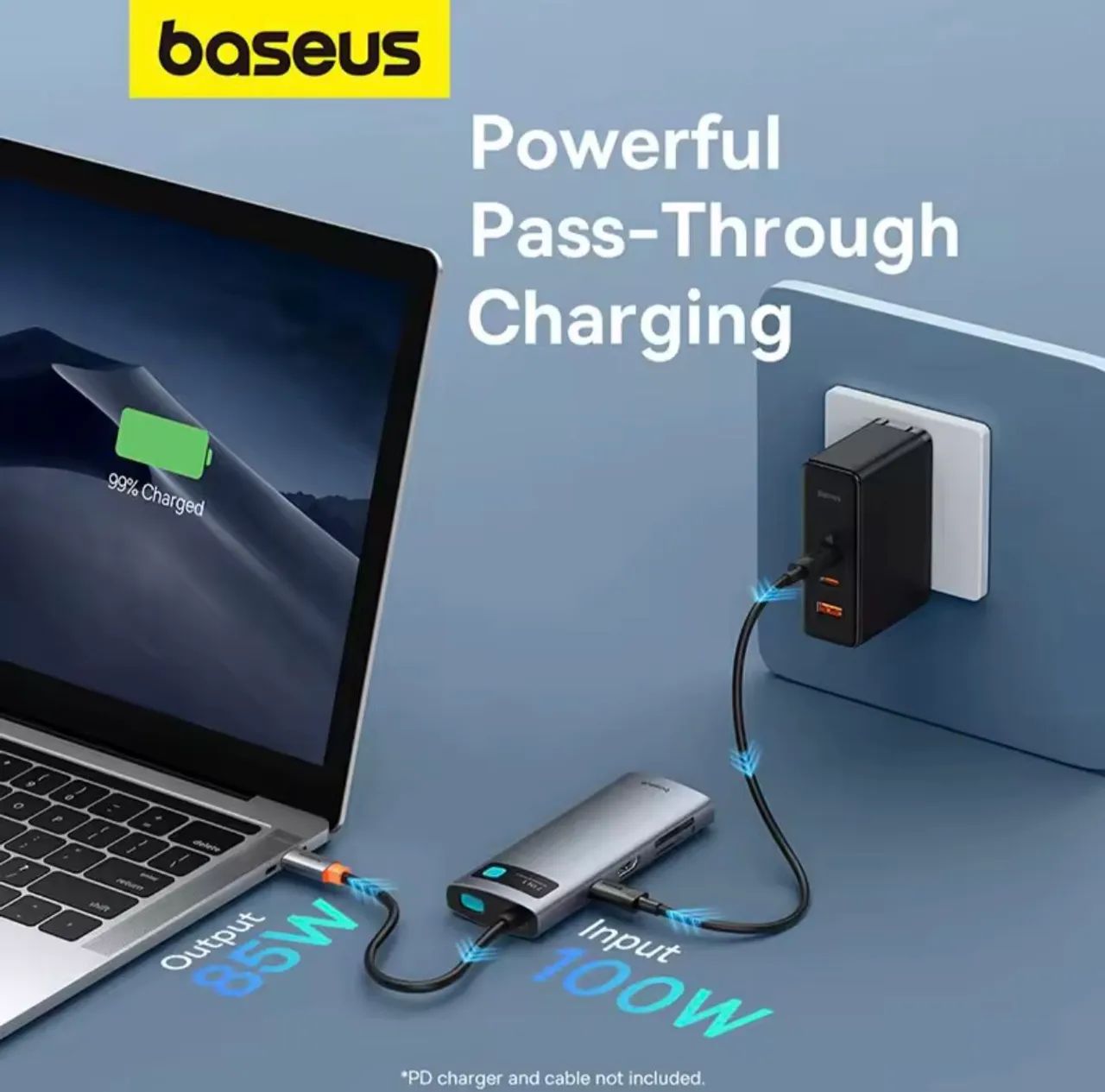 Adaptador USB-C Baseus 7-em-1 4K@60Hz - Foto 3