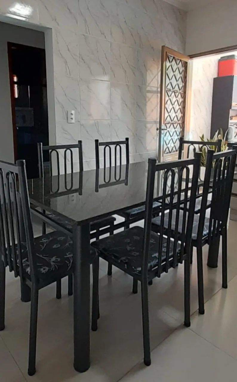 Mesa Granito Com 06 Cadeiras Nova 