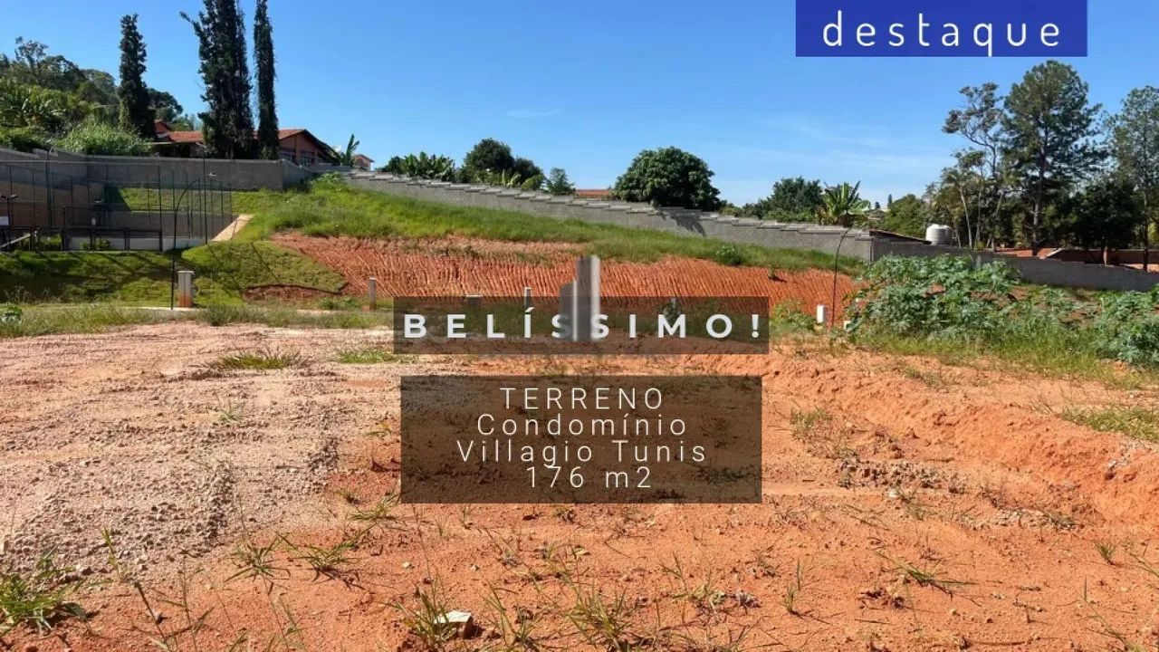 TERRENO CONDOMÍNIO VILLAGIO TUNIS CHÁCARA MORADA MEDITERRÂNEA JUNDIAÍ VENDA