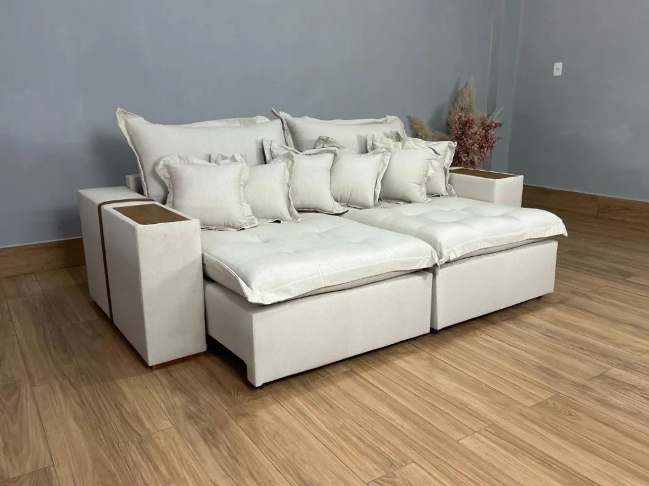Sofá Cama Retrátil Reclinável Gabi 2,10m D33 e Molas Ensacadas l865 - Foto 2