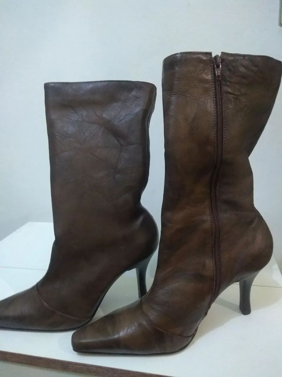 Botas Marrom Couro Italiano - Foto 2