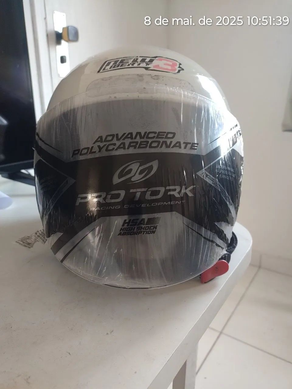 Capacete New Liberty 3 Branco Tam. 58 fumê/incolor  - Foto 4