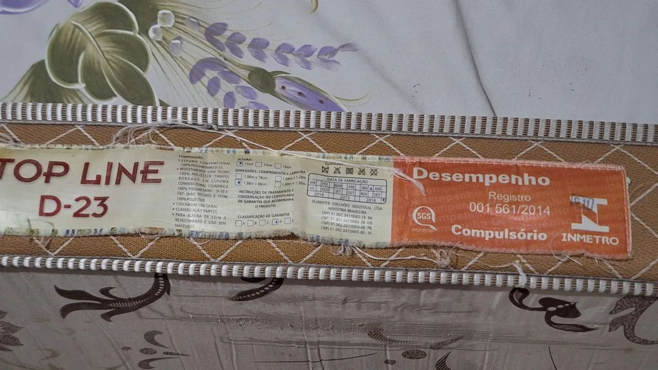 Cama Box Solteiro e Colchão Top Line D-23 - usados