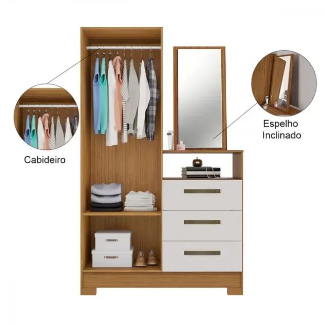 Guarda Roupa Cômoda NT 5165 Notável Branco - Entrega Rápida!  - Foto 2