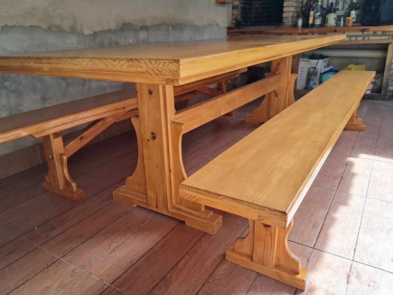 Mesa de Jantar Rústica em Madeira Maciça - Foto 5