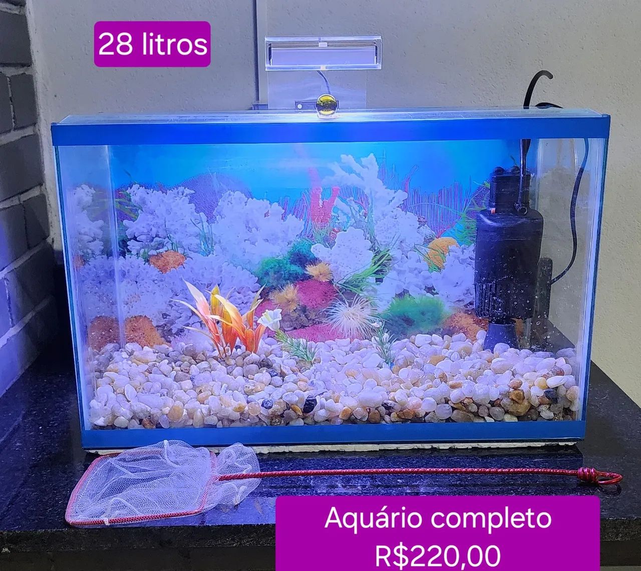 Aquário completo 28 litros