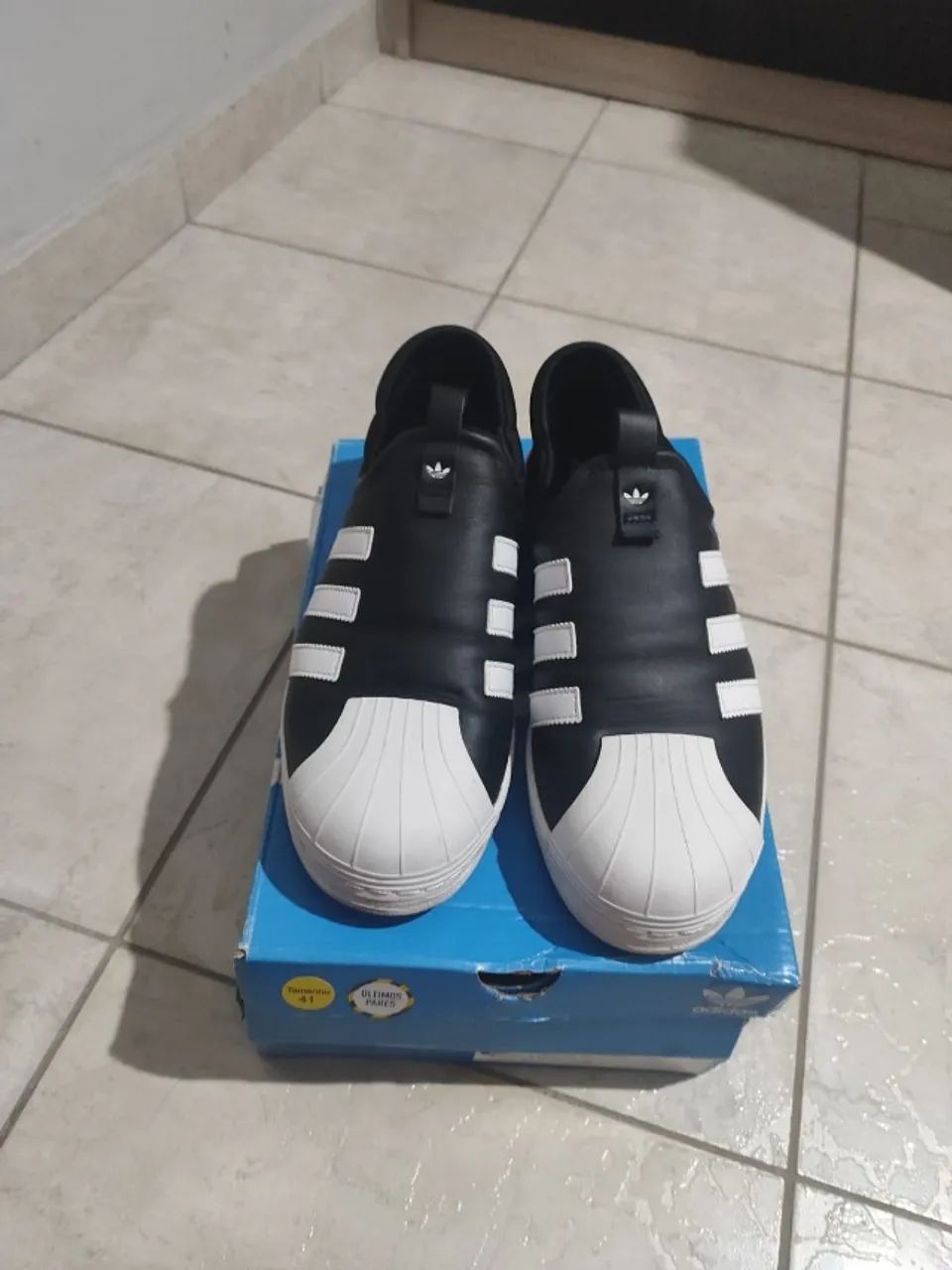 Tênis adidas superstar slip on preto (Original)