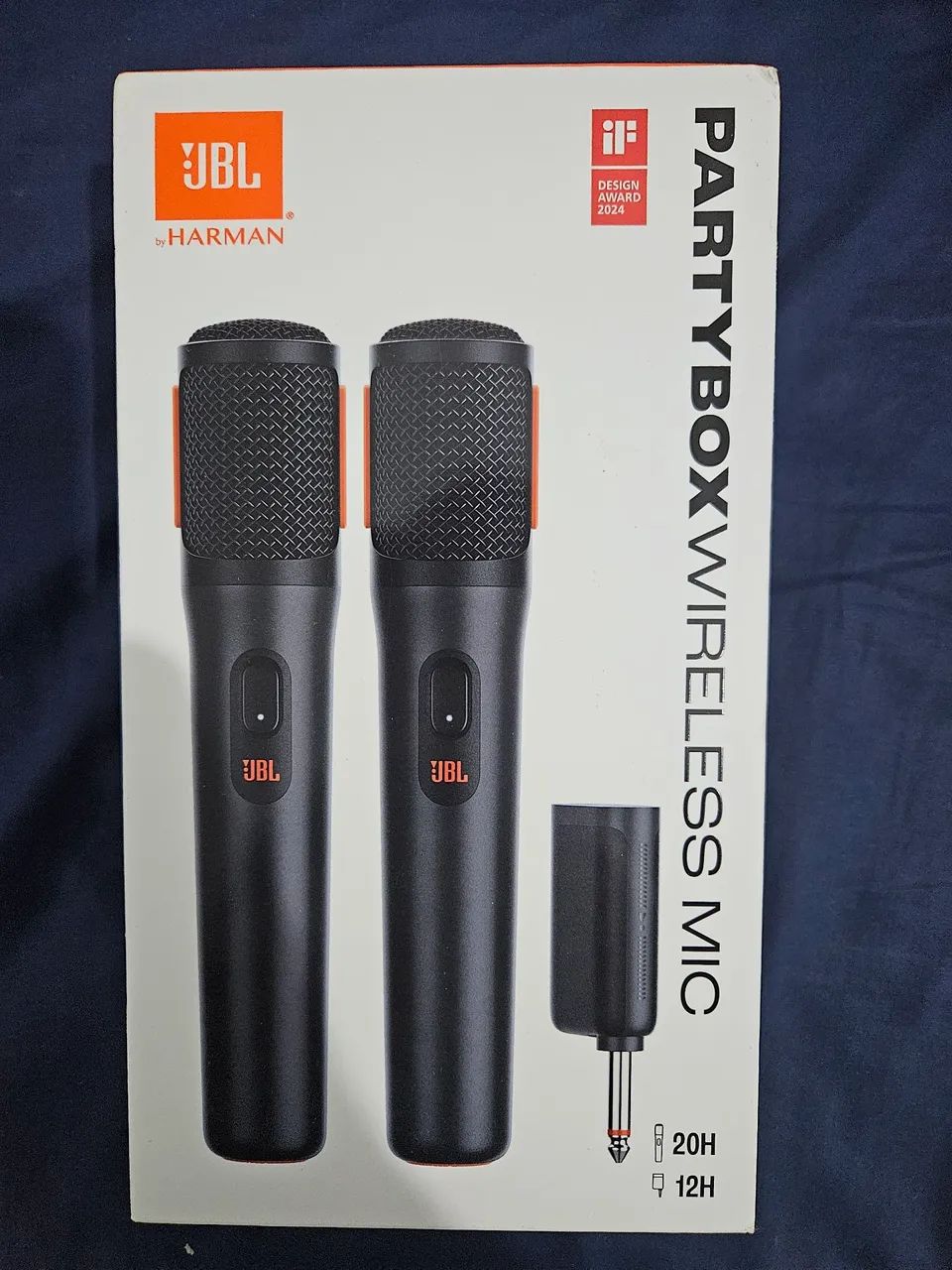 2 Microfones Sem Fio JBL Partybox Wireless Mic - 20h de Autonomia