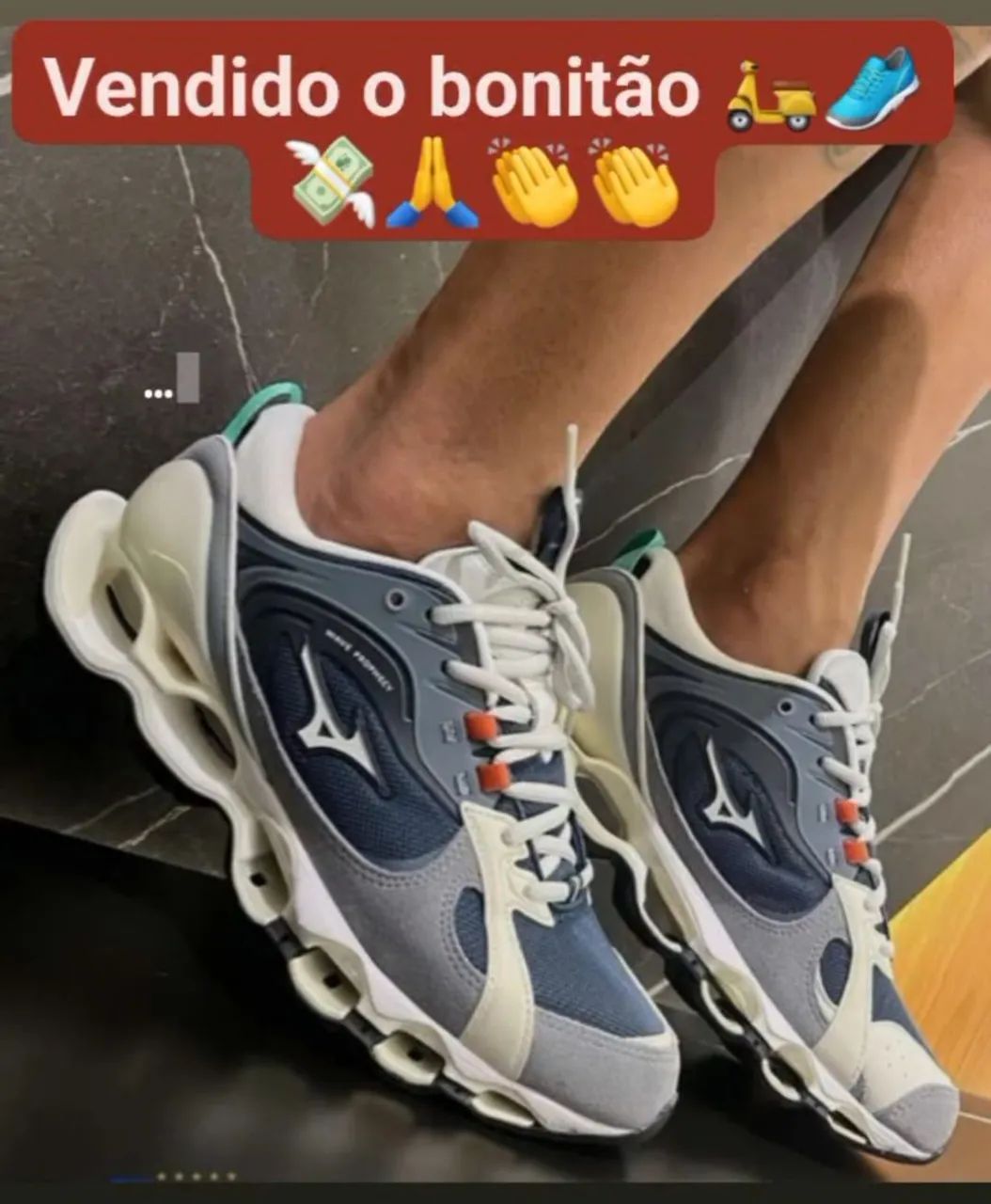 Tênis Mizuno Wave Prophecy beta2 - Azul e Bege - Foto 5