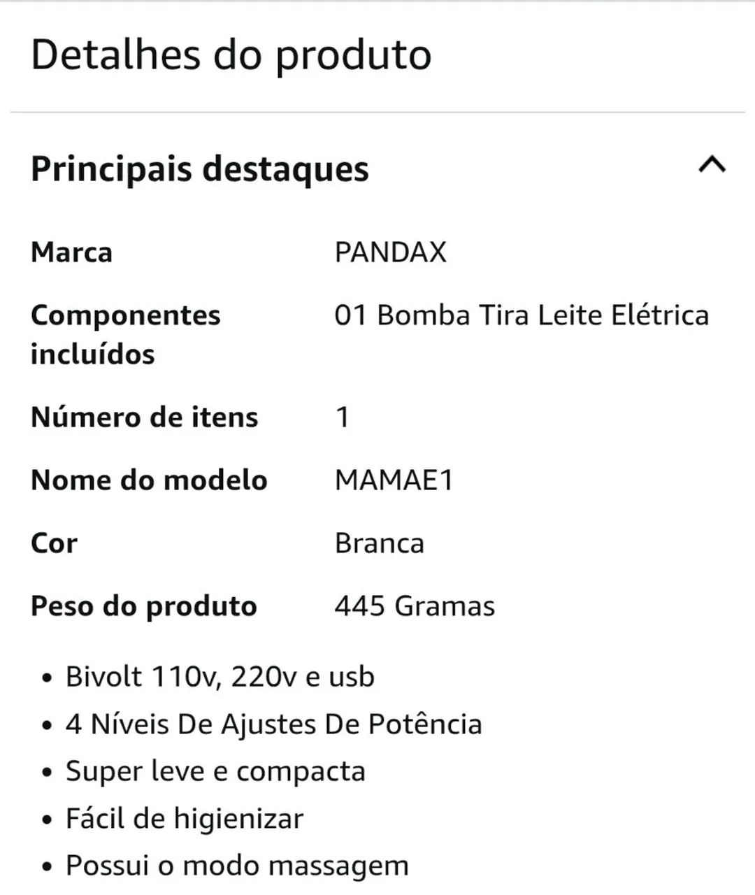 Vendo Bomba de Leite Elétrica Pandax Mamãe 1 - Branca e Compacta - Foto 5