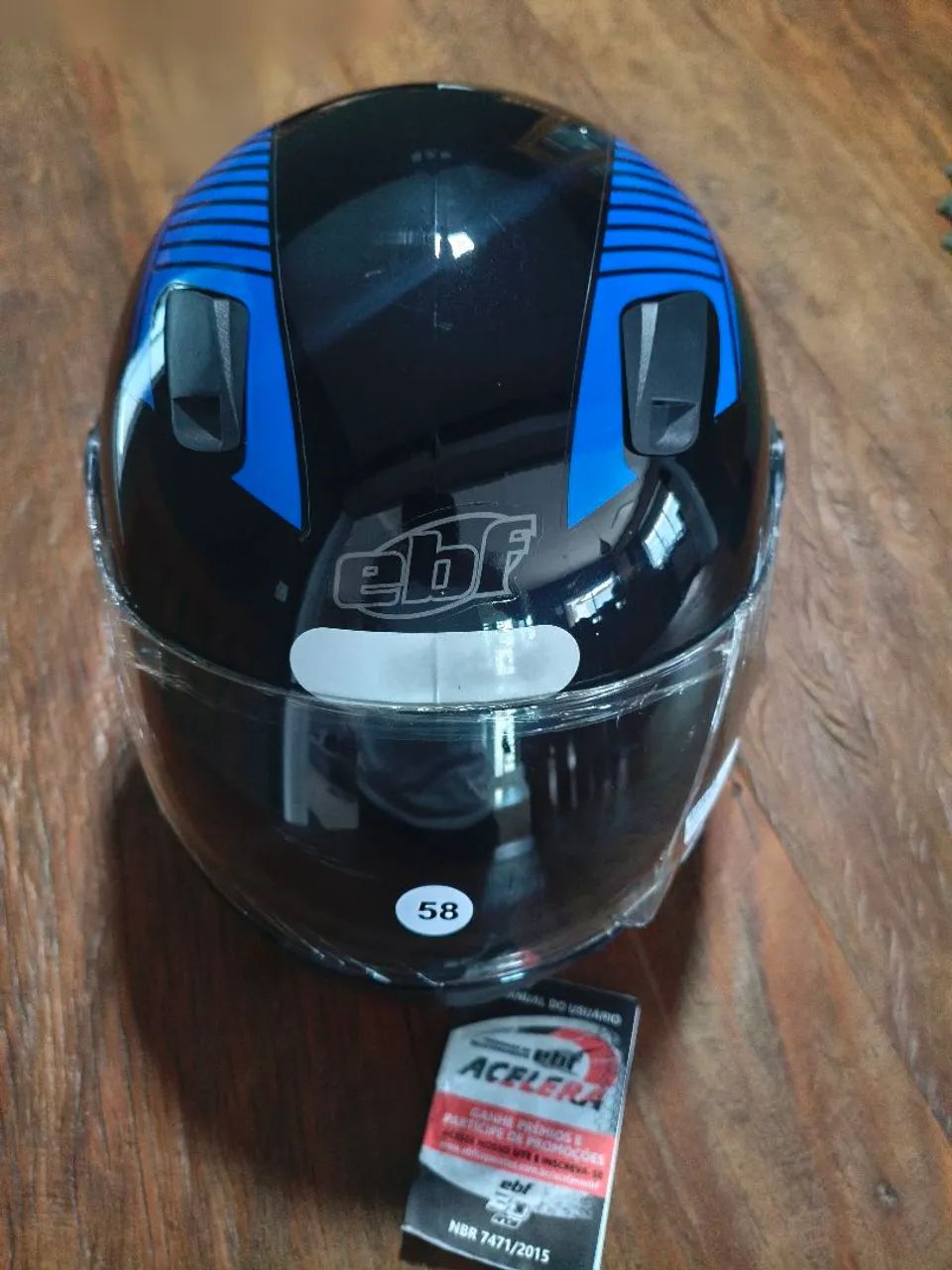 Capacete Fechado New Ebf Power Azul - Foto 3