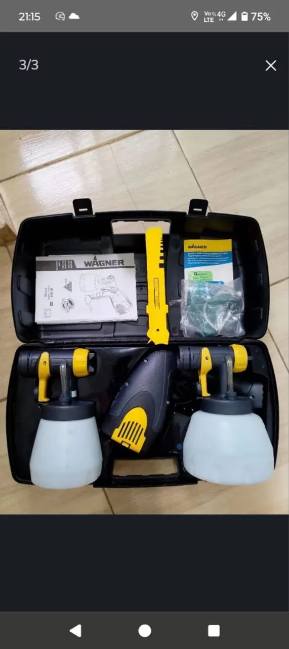 Kit de Pistola de Pintura Wagner 560 W Com Dois Recipientes