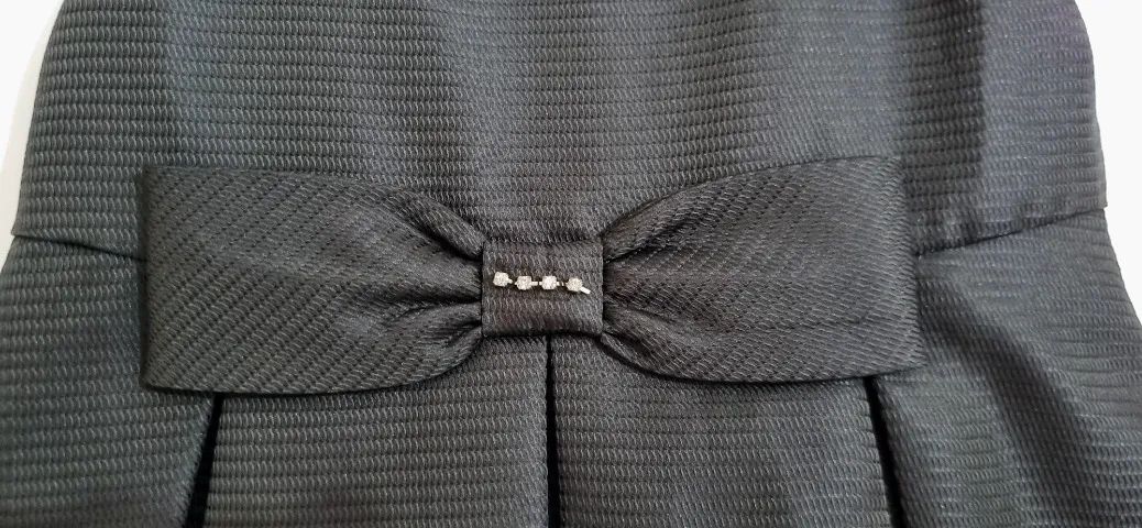 Vestido Importado Janie & Jack - Preto Texturizado com laço frontal - Foto 3