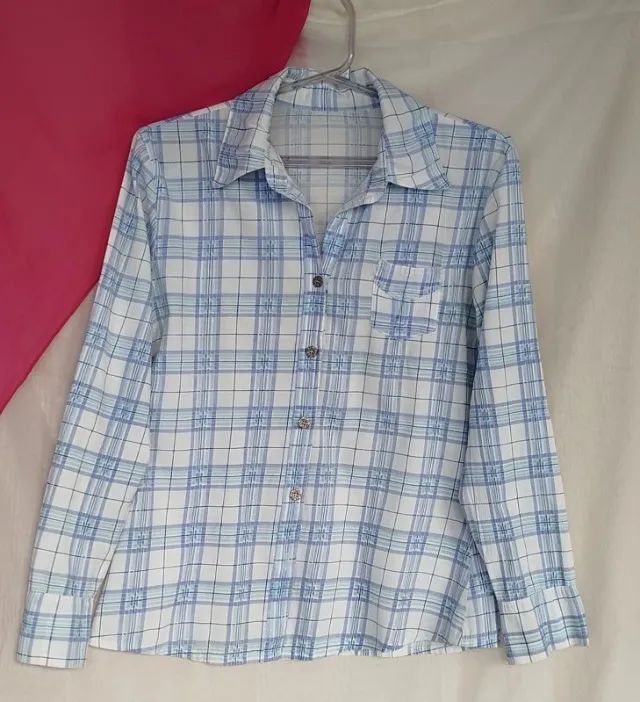 CAMISA FEMININA XADREZ MANGA LONGA - Foto 4