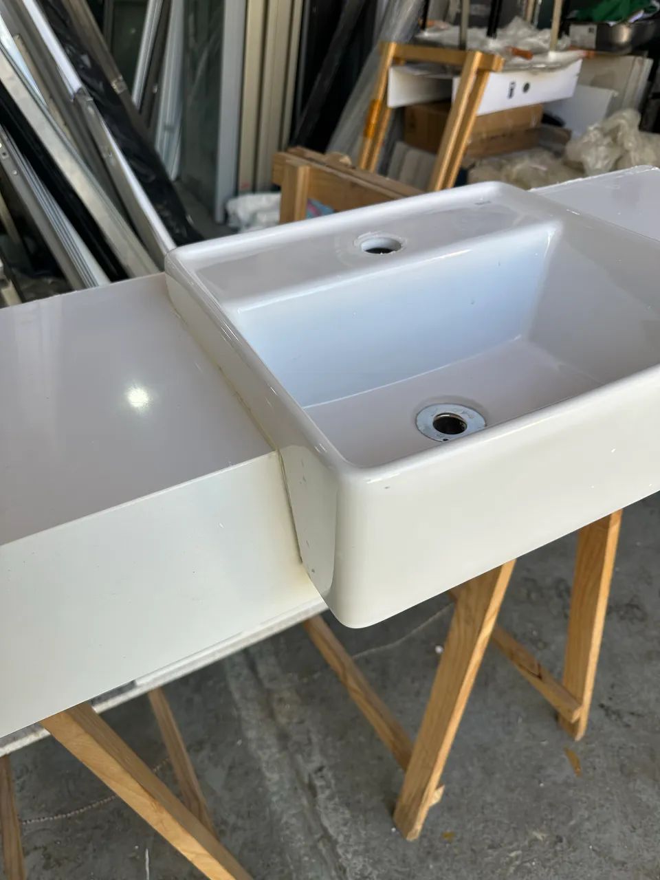 Pia de banheiro quartzo branco  - Foto 4