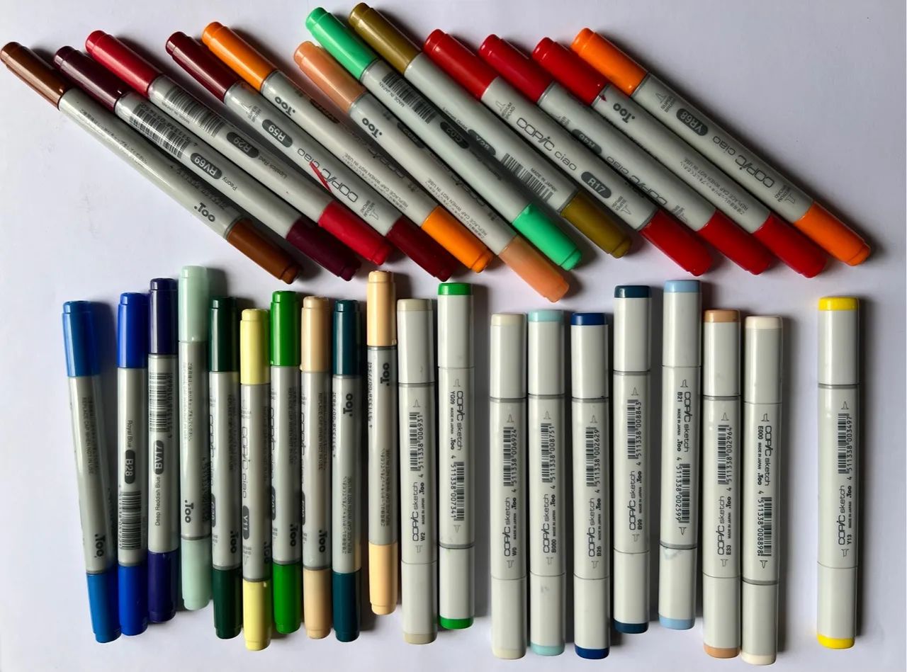 Canetas Copic originais - 32 cores + 4 Refiz