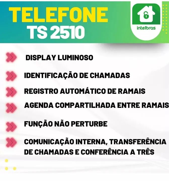 Telefone Sem Fio Digital Intelbras TS 2510 - Novo! - Foto 2