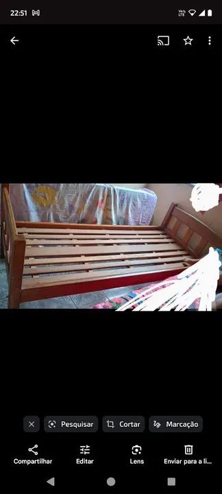Cama de solteiro + colchão. R$250