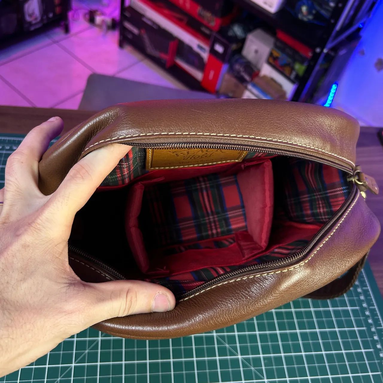 Mochila de couro para câmera - Foto 5