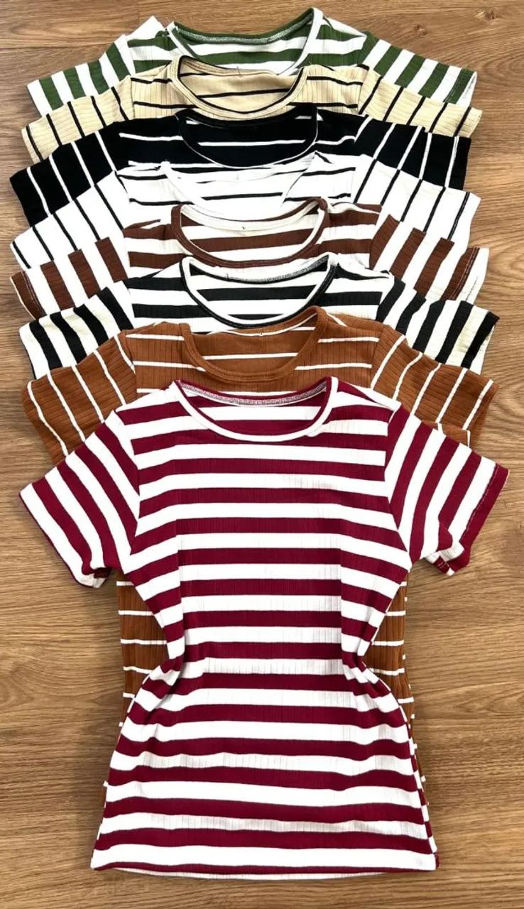 Kit de Regatas Listradas em Diversas Cores - Foto 4