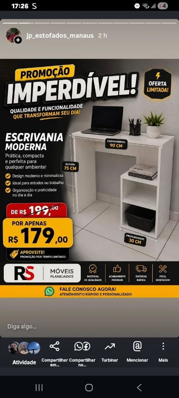Escrivaninha mdf Novas  - Foto 2