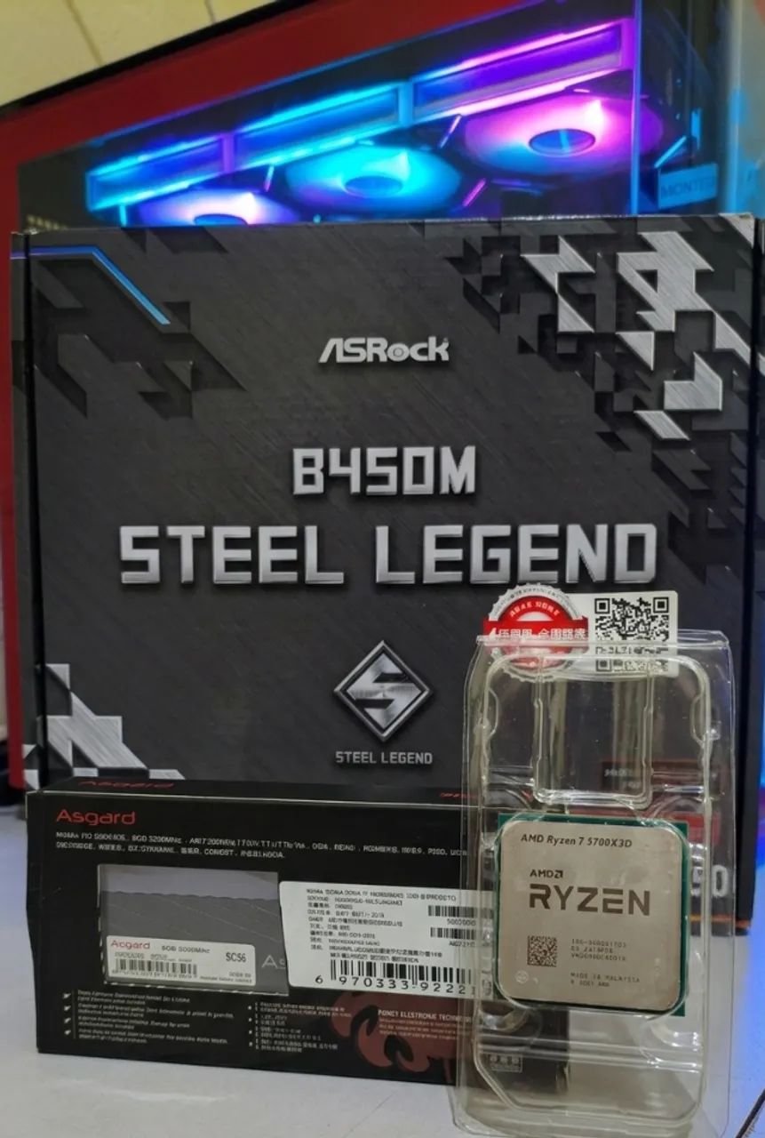 Kit - B450M + R7 5700X3D + 2x8GB Jazer
