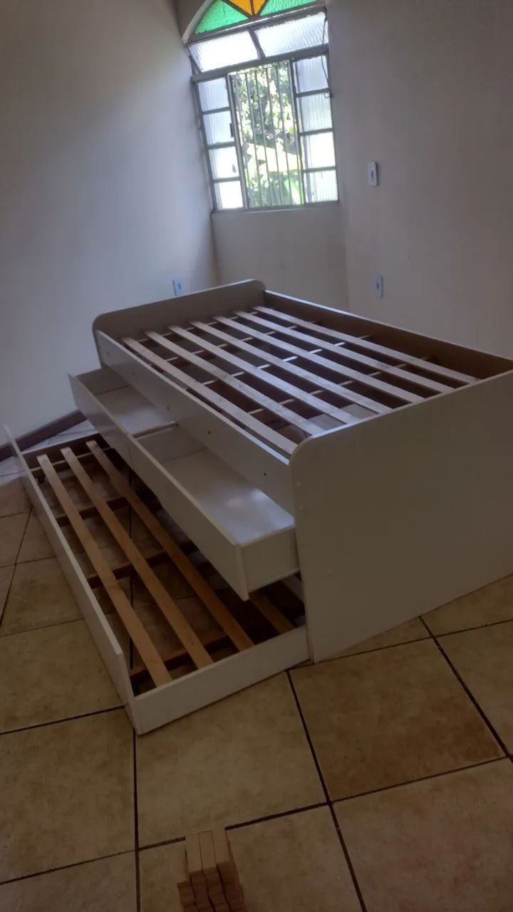 Cama solteiro com gavetas + auxiliar  - Foto 2