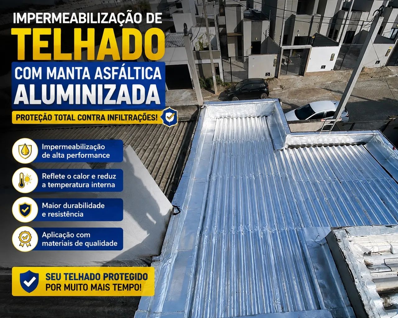Manta asfáltico para telhado.   * - Foto 2