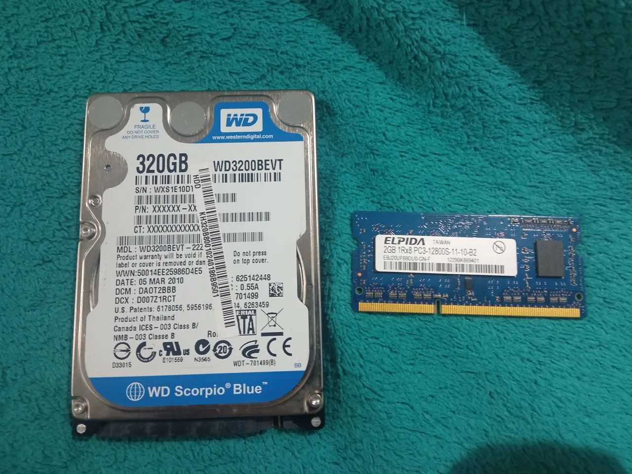 HD 320gb WD + 2gb de ram ddr3