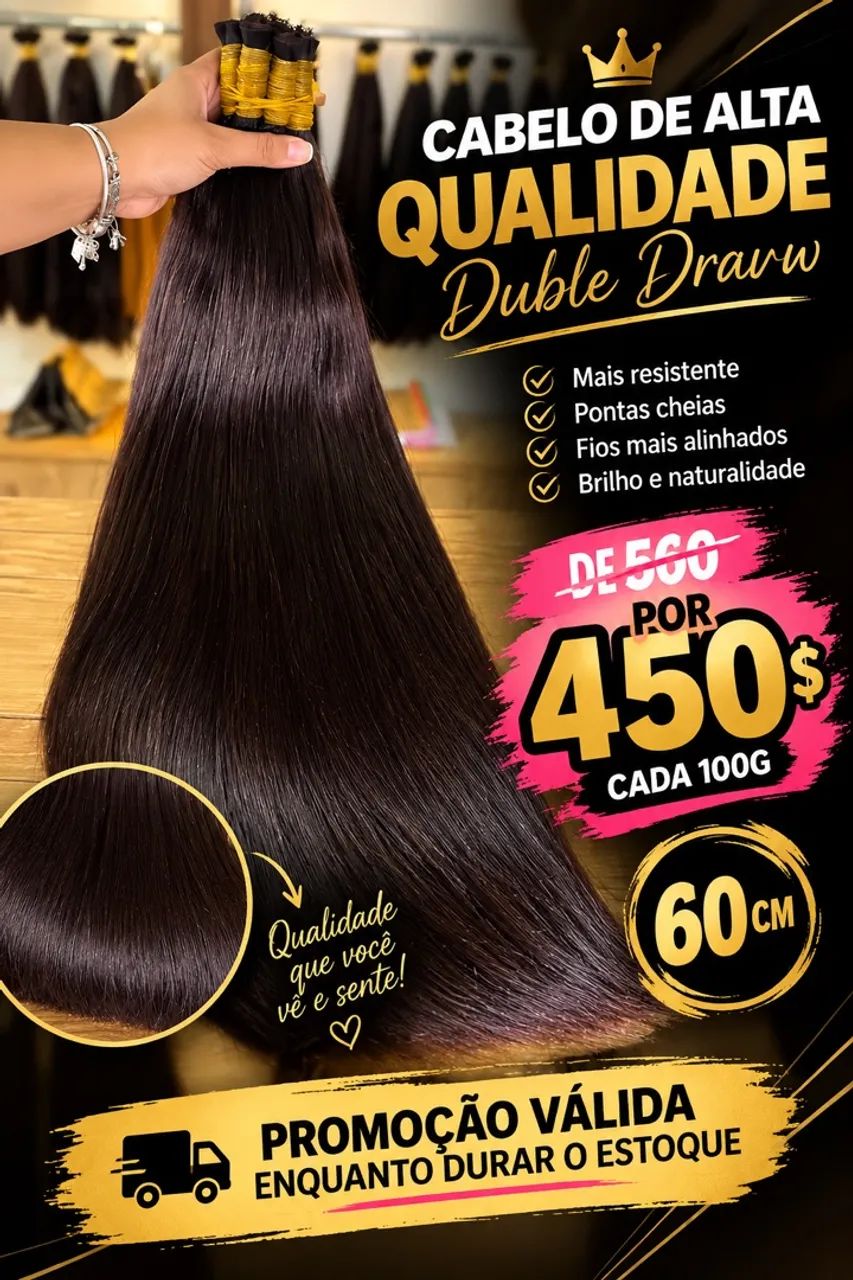 Cabelo humano 60 cm  pontas cheias - Foto 2