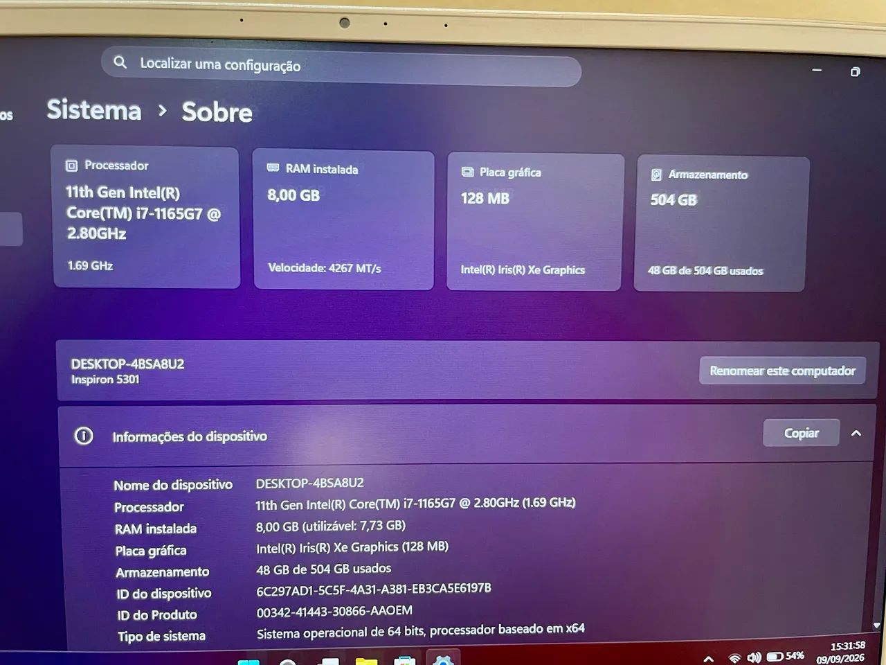 Notebook Dell Inspiron i7 SSD 512GB  - Foto 4