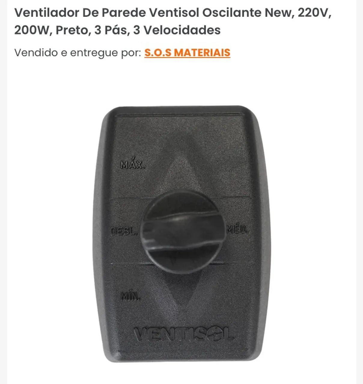 Ventilador de parede Ventisol - Foto 3