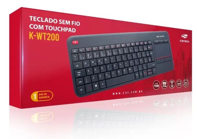 TECLADO SEM FIO COM TOUCHPAD C3TECH K-WT200BK - Foto 4