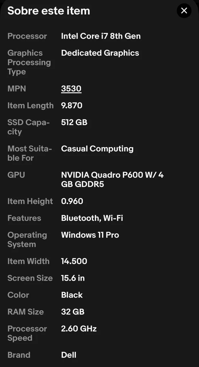 Notebook Dell Intel i7, 32 Gigas de RAM, Vídeo dedicado  - Foto 4