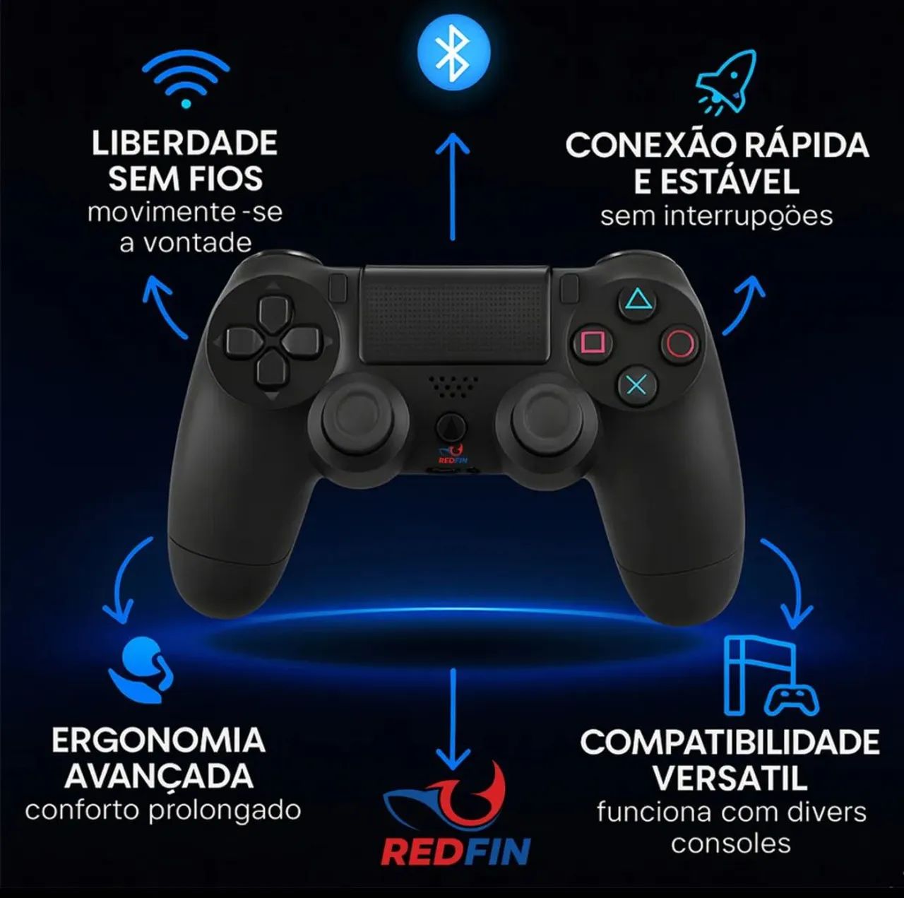 Controle sem fio PS4 - NOVO - Foto 4