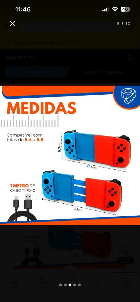 Controle Joystick Para Celular Android iPhone - Foto 4