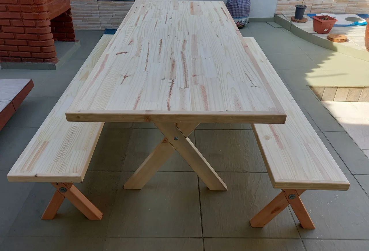 Mesa para Varandas 2 X 80 ( 4 bancos ) 